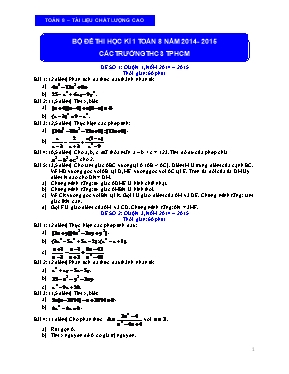 Bộ đề thi học kì 1 Toán 8 năm 2014 - 2015 các trường THCS TP HCM